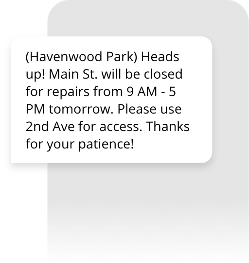 Residential Repairs Text Message
