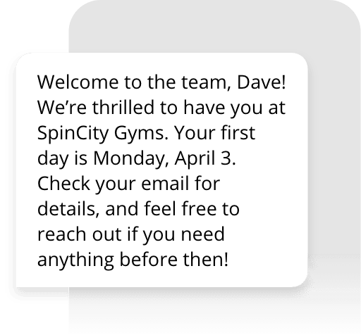 Welcome Text Example