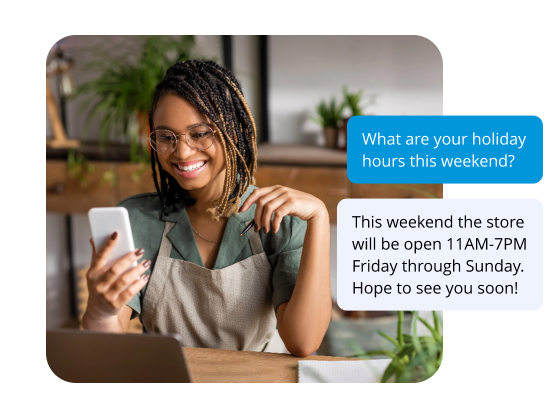 Conversational texting customer service and support