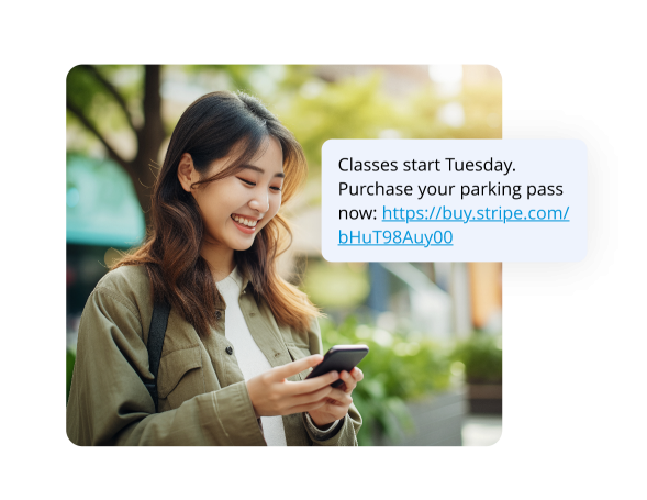 Education payment link by text