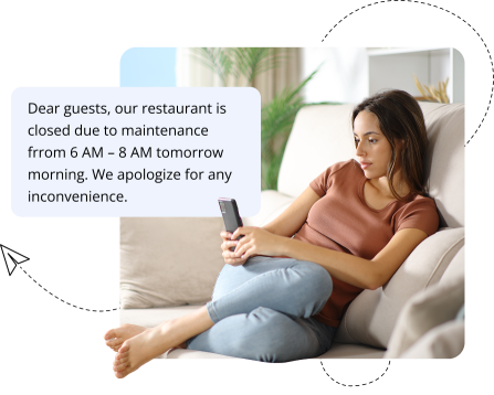 Text alerts for hospitality