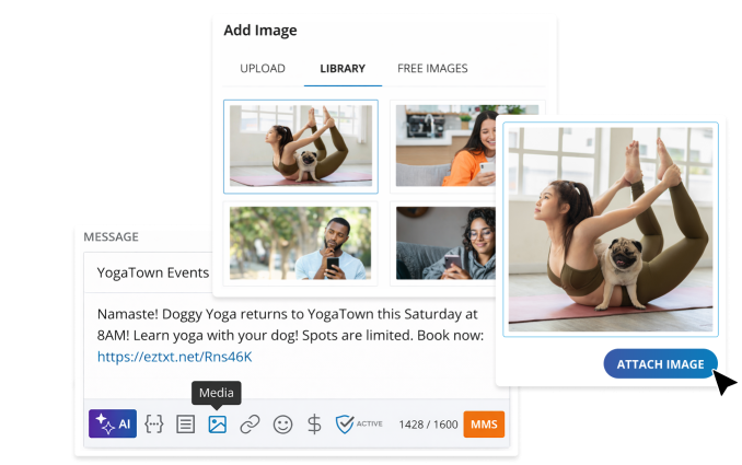 Image library MMS messaging