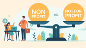 illustration of a scale with “nonprofit” on one side and “not-for-profit” on the other