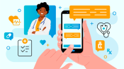 Illustration of a doctor using a smartphone
