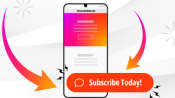 Illustration of website on mobile phone with Subscribe Today button